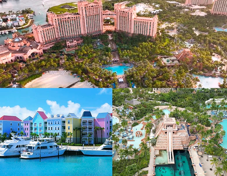 Vista aérea del resort en Bahamas